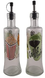 Set d'huile et de vinaigrier 300 ml pour votre cuisine, kit de 2 bouteilles en verre pour huile et vinaigre