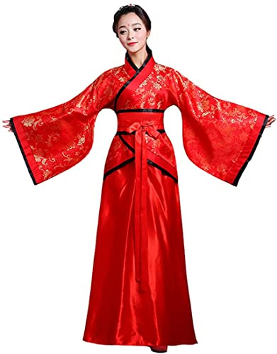 Lazutom Women's Ancient Chinese Traditional Costumes Hanfu Dress Photography Cosplay Costume (XL, Red)