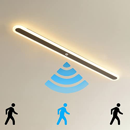 TRUYOK LED Innen Deckenlampe mit Bewegungsmelder 100cm Wandlampe mit Bewegungssensor Warmweiß Modern Deckenleuchte Sensorlampe für Flur, Treppe, Veranda, Garage, Korridor, Balkon, Keller 3500K