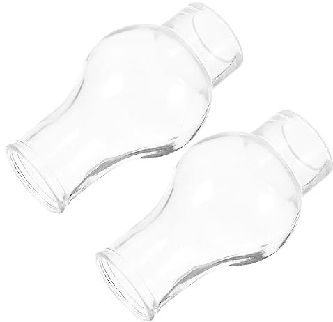 DOITOOL 2 pantallas de lámpara, pequeña pantalla de vienés, cilindro de cristal, portavelas, lámpara de petróleo, cubierta de lámpara de, chimenea de cristal, componente de