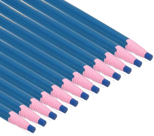 PATIKIL Pennarelli Staccabili, 36pz Matite Cera Grasso Legno per Indumenti in Vetro Pellicola da Disegno Carta Vinile Metallo, Blu