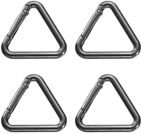 QUARKZMAN 4Pz Anello a Molla Triangolare 1.6 Fibbia Metallo Molla Clip a Scatto Trigger per Portachiavi Borse Borsa Borse a Mano Appendere Artigianato Fai da Te Accessori Decorazioni, Nero