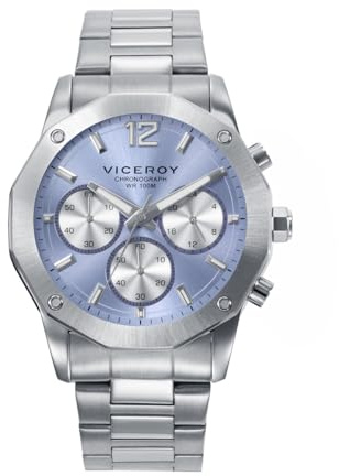 Viceroy Reloj Cronógrafo Hombre de Acero Inoxidable - 42 mm - Movimiento de Cuarzo - Acabado Dorado - 401447
