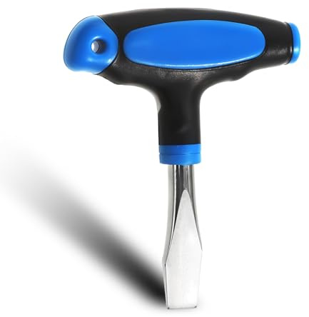 Large Flat Head Screwdriver 10 mm T Handle Flathead Screw Drivers Assembly Tool Small Flat Head Screwdrivers for Slotted Screw Used On Quick Release Plate or Camera Tripod Monopod, Wide Blade