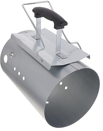 KONTONTY Accendifuoco per Barbecue a Ciminiera in Acciaio Zincato Manico in Nylon, Stufa a Carbone Fori di Ventilazione per Accensione Rapida, per Barbecue all’Aperto e Cucina all’Aperto