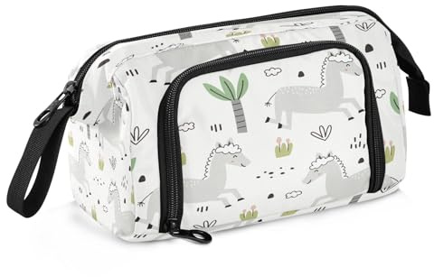 Grande trousse à crayons pour filles et garçons, motif dessin animé, chevaux, arbres, fournitures scolaires, bureau, papeterie, organiseur, trousse à crayons, nuage d'animaux pour adultes et femmes