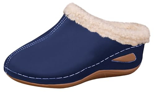 Femme Pantoufles d'Hiver Compensées Chaussures d'Intérieur Chaude Doublure En Peluche Polaire Chaude Semelle Antidérapante Confortables Léger Casual Chaussures Maison 42
