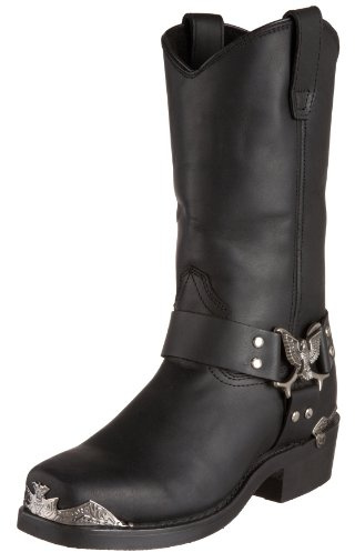 Dingo Mens Chopper Square Toe Boots Mid Calf - Black - Size 10.5 D