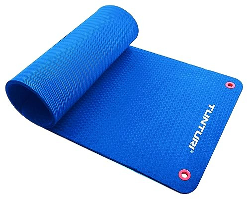 Tunturi 14TUSFU125 Tappetino Fitness - Tappetino Yoga Professionale - Blu - 140 Cm, Unisex – Adulto, Blue, Taglia Unica
