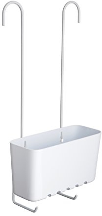 TATAY Colgador Ducha | Resiste Humedad y Corrosión | Fácil Montaje Sin Taladro | 100% Inoxidable | Cesta Ducha Colgar con Drenaje Eficiente | Fácil Limpieza | 20,5 x 11 x 41,5 cm - Blanco