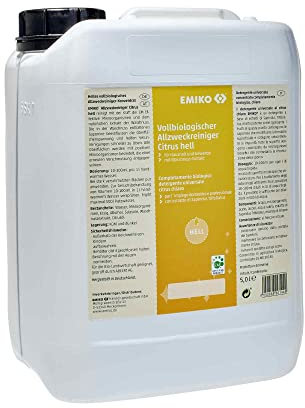 Emiko Allzweckreiniger Citrus hell 5L Vollbiologisch mit Effektive Mikroorganismen und Waschnuss für Küche, Bad, Wohnraum, Böden