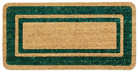 emmevi Zerbino Cocco Grande 60x120 cm Elegante Robusto Ingresso Antiscivolo Mod.COCCO BORDO 60X120 VERDE