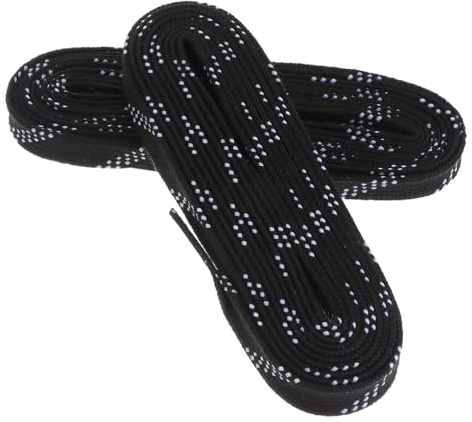 IMIKEYA Professional Hockey Laces 96 Black Waxed Ice Skate Laces Winter Anti- Freezing Shoelaces For Roller Skates, Boots, Figure Skates and Regular Shoes