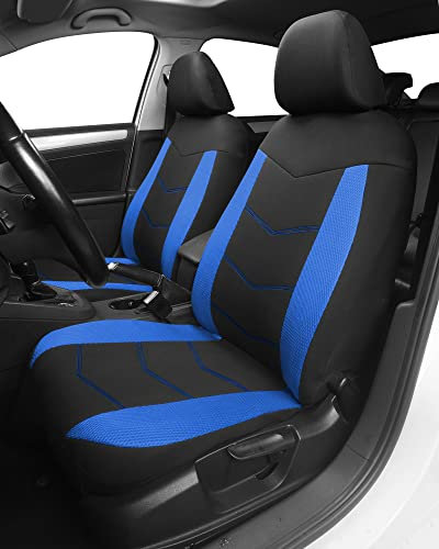 TOYOUN Universal Autositzbezüge für Vordersitze - Sitzbezüge Auto Atmungsaktiv Sitzschoner Auto - Schonbezug Autositz Vorne 2er Set Autozubehör, Blau