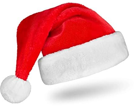 BALINCO Cappello di Natale Rosso Adulto I Accessorio per il costume della festa di Natale I Cappello di Babbo Natale I Cappello di peluche Pom Pom per Natale I Babbo Natale I Carnevale I Fasching