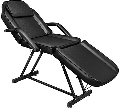 Bonnlo Chaise de Tatouage de Massage, lit D'esthéticienne, Chaise de lit Faciale Polyvalente pour équipement de Salon de Beauté Spa Coiffeur, Noir