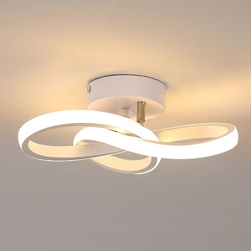Toolight Plafonnier LED Moderne, 22W Luminaire Plafonnier LED Forme Trèfle 2500LM, Lustre Couloir pour Luminaires Intérieur Couloir Cuisine Chambre Salle de bain, Blanc Chaud 3000K, Blanc, Dia 25cm