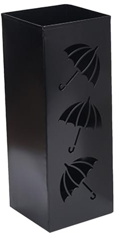 Cipliko Portaombrelli in Metallo Elegante Quadrato Antiruggine, Supporto per Bastone da Passeggio Con Fori di Scarico, Organizer per Ingresso