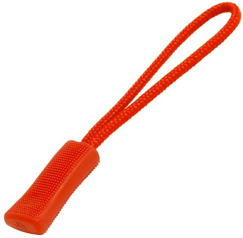 AERZETIX - C69710 - Juego de 10 Cordones/tiradores decorativos con punta en plástico para cursor de cremallera - para maleta anorak chaqueta mochila zapatillas - color naranja