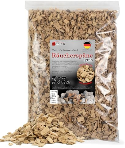 Moritz Copeaux de fumage à froid de poisson, viande, saucisse, fromage, légumes, également pour barbecue, barbecue, barbecue, farine de fumage 5 kg