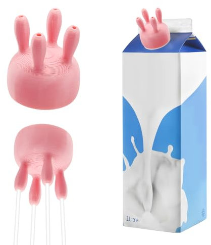 ZMDMAH 2 beccuccio per bottiglie di latte di mucca, Cow Udder Milk Cap, coperchio per latte di mucca, chiusura divertente per bottiglie di latte, tappo di cartone per latte e mucca