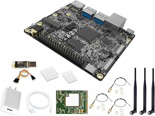 WayPonDEV Bit-Brick RISC-V Linux Einplatinencomputer, SpacemiT K1 8-Kern RISC-V AI CPU, 4GB/8GB LPDDR4x RAM, Gigabit Ethernet Port für NAS Storage AI Edge Computing (4GB, M.2 WIFI6 Kit)