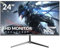 Great voell 24 Inch Curved Monitor 16:9 Aspect Ratio 100HZ FHD LED Display 99% sRGB - Thin Bezel Design - Eye-Care Technology - HDMI VGA Connectivity