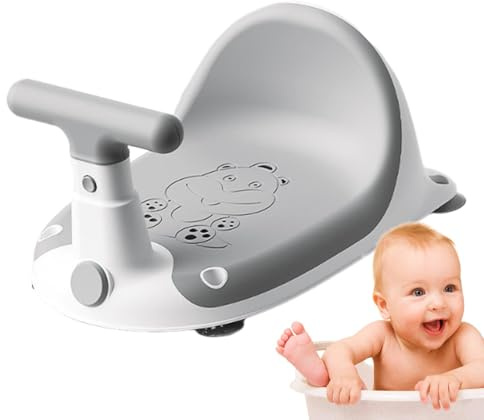 Dreuhuing Asiento de baño para bebés, asiento de bañera para bebés | Taburete de baño para la ducha para niños pequeños,Motocicleta de dibujos animados con asiento de bañera de bebé no deslizante para