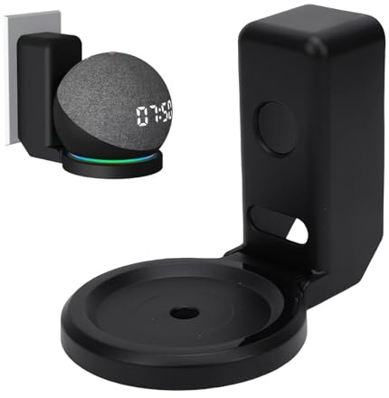 Vikye Soporte de Pared para Dot de 4.ª y 5.ª Generación, Soporte para Altavoz Inteligente Que Ahorra Espacio con Gestión de Cables Integrada, sin Instalación de Taladro (Black)