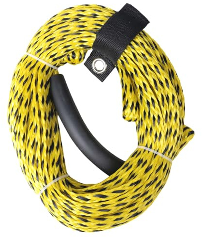 Tuesoa Cuerdas de Remolque para Canotaje de 60 Pies Cuerda de Esquí AcuáTico de Servicio Pesado 1-3 Personas para Tubos Remolcables, Cuerda de Remolque para Rodillera