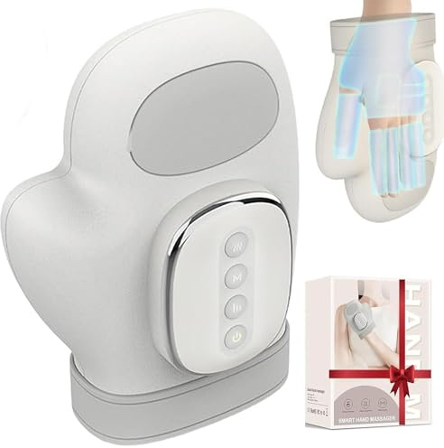 Nuvra Hand Massager, Malvay Hand Massager, Cordless Hand Massage with Heat and Compression, 3 Modes 5 Intensities Electric Finger Massage for Women Men