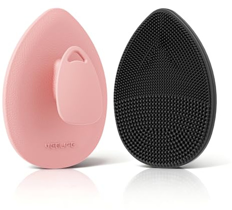 Silicone Face Scrubber 2 Pack, Manual Facial Cleansing Brush for Men and Women, Gentle Face Wash Brush for All Skin Type, Skin Care Face Brushes for Exfoliating, Pore and Blackhead Remover