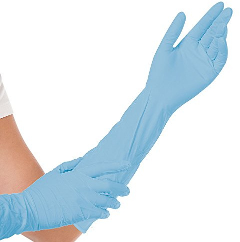 HYGOSTAR Nitril-Handschuhe 40 cm EXTRA SAFE SUPERLONG, Gr. S - VE 50 Stck.