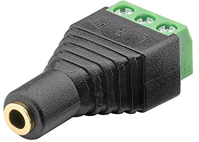 Goobay 76746 terminalblockadapter, 3-pin > 3,5 mm uttag (3-stift, stereo), paket med 10