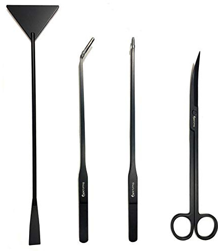 Aquarium Tweezers, Capetsma Stainless Steel Aquarium Plant Tools Long Aquascaping Tools Scissors Spatula Aquatic Plants Tool Set For Freshwater and Saltwater