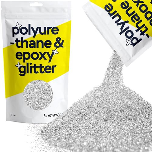 Hemway | Polyurethan und Epoxidharz Glitter - FINE - 1/64 0,015 0,4mm - Silber / 100 g