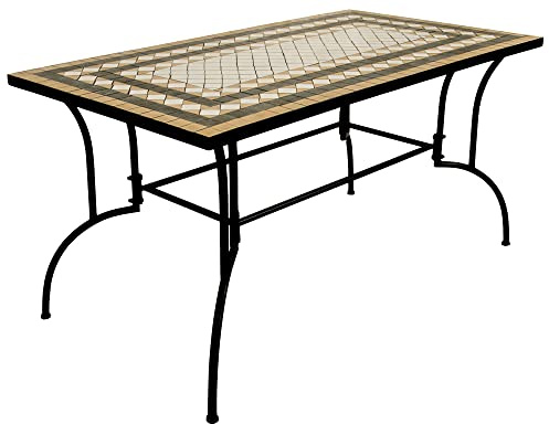 VERDELOOK Tavolo Mosaico Classic Design, 150x80 h73 cm