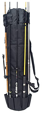 caihuashopping Fishing Rod Case Fishing Box Portable Multifunction Nylon Fishing Rod Bag CaseTackle Tools Storage Fishing Toolbox Fishing Tackle Bag (Color : Black)