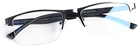 FONHCOO Halbrand Lesebrille Herren Halbbrille Lesehilfe für Senioren Sehhilfe mit Blaulichtfilter Halbrandbrille in Dunkelgrau, 2,5 Dioptrien