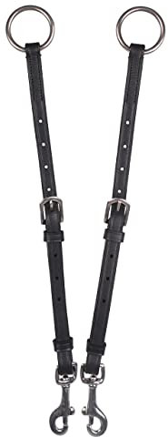 ARBO-INOX Martingal-Gabel Basic aus Leder mit Clips verstellbare Gabel für Vorderzeug (Full Warmblut, Schwarz)