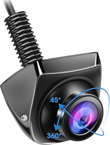 OBEST Camara Marcha Atrás de Coche 1080P Visión Nocturna, AHD/CVBS Cámara Respaldo de Visión Trasera/Lateral Metal, Rotar 360°, Gran Angular 170°, para Automóvil/Caravana/Camiones/Furgoneta 12V-24V