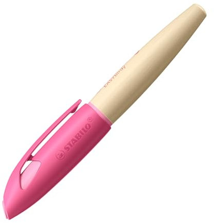 STABILO - Schulfüller ergonomisch für Rechtshänder mit Anfänger-Feder A - EASYbirdy Timber in pink- inkl. Patrone