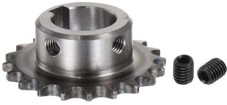 QUARKZMAN Pignon de Chaîne à Rouleaux ISO/DIN 06B-1 Type B avec Alésage de 25 mm, Pas de 3/8, en Acier A3, Simple Brin, Denture Trempée de 20 Dents