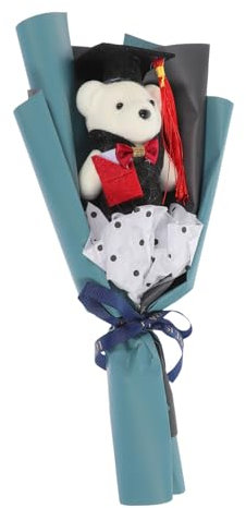 ifundom Künstliche Abschlussblumen Dekoration Schlafzimmer Bedroom Decor Bärenpuppenstrauß Zubehör für die Abschlussfeier 2024 Statue Graduierung bär Puppe blumenstrauß Strauß Geschenk