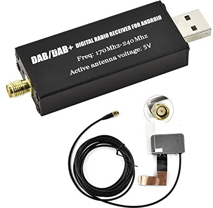 SIXWIN DAB/DAB+ Digital Radio Receiver Adapter with Antenna, USB Dongle for Most Android Car Stereo