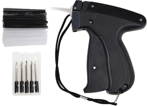 Anlising Etikettierpistole Set, Etikett Pistole Kleidung, Mini Label Pistole, Tagging Gun, Heftpistole, Etikettiermaschine, Heftpistole Textilpistole, Etiketten Preisschild (Schwarz, 500 Labels)