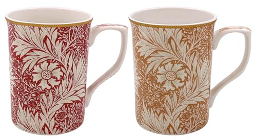 The Leonardo Collection William Morris Meadow Mugs Set of 2 | Tea & Coffee, Hot Drinks, Fine China, Kitchen & Home, Reusable Ceramic