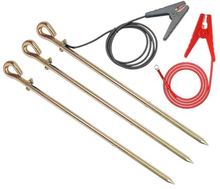 HGZLQKD 3Pcs Grounding Rod Electric Fence Easy Installation Portable Electric Fence Wire
