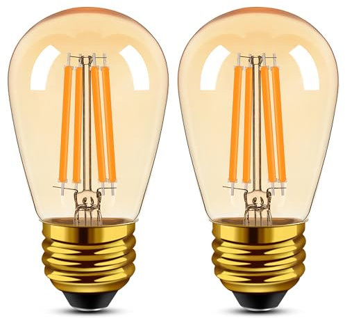 Genixgreen E27 ST45/S14 Lampadina LED Bianco Caldo 2700K 5W Sostituzione per Lampadina LED Retro da 60 Watt 600lm Plafoniera Edison String, Non Dimmerabile, Set da 2.