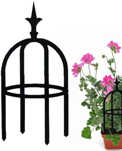 Traliccio da giardino a di obelisco in metallo, struttura in acciaio, alto supporto per piante antiruggine, supporto per piante rampicanti, 90 cm